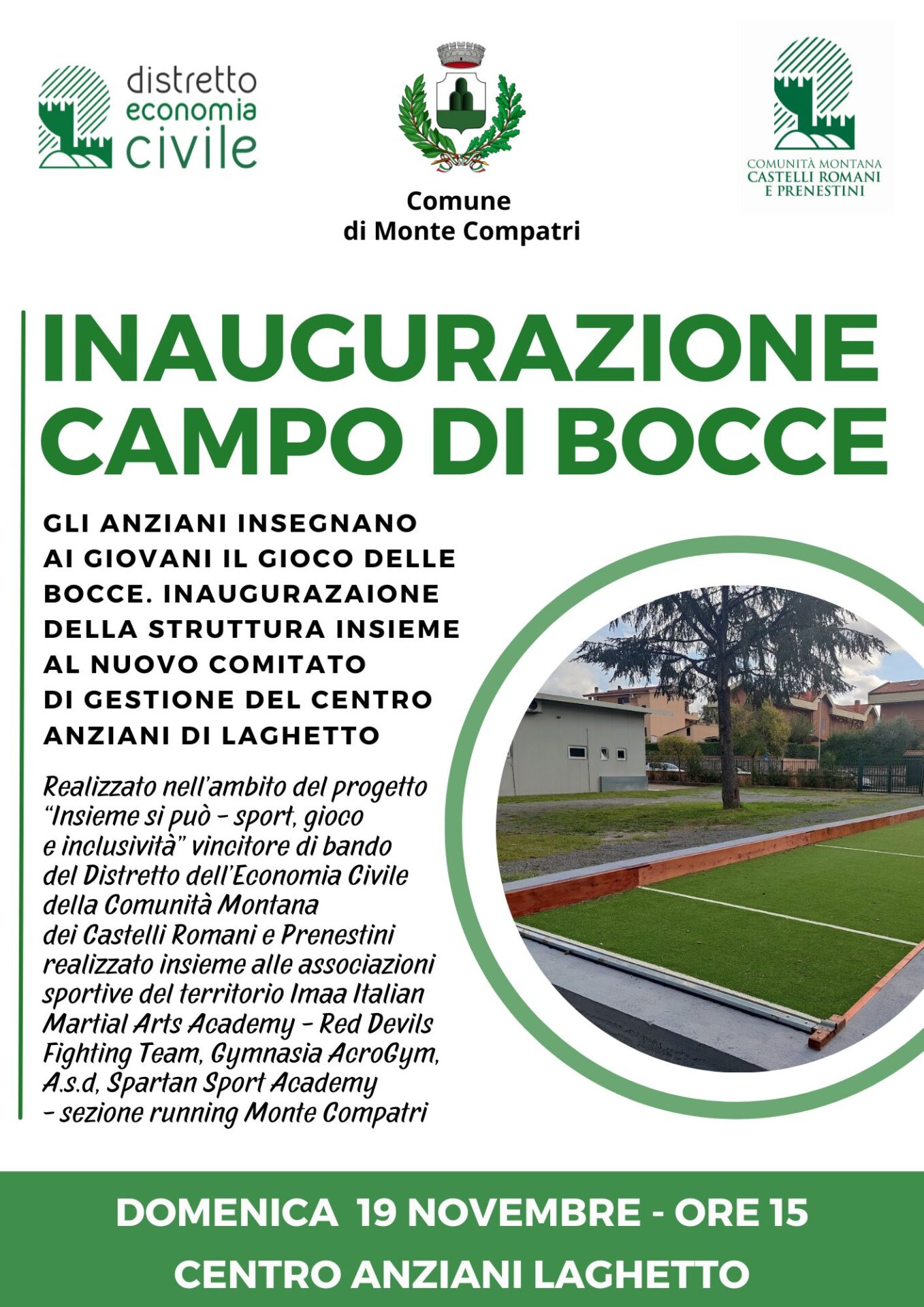 inaugurazione campo bocce