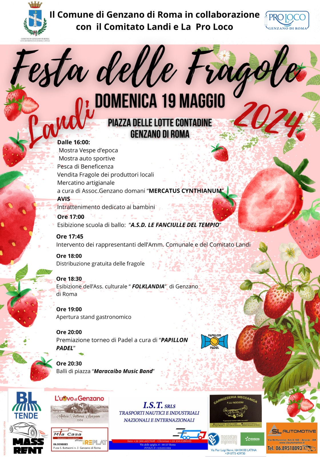 Festa delle Fragole di Genzano di Roma: appuntamento domenica 19 maggio al quartiere Landi