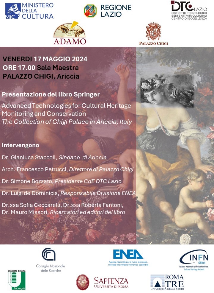 Tecnologie all'avanguardia per lo studio dell'arte: venerdì 17 maggio la presentazione del libro a Palazzo Chigi (Ariccia)