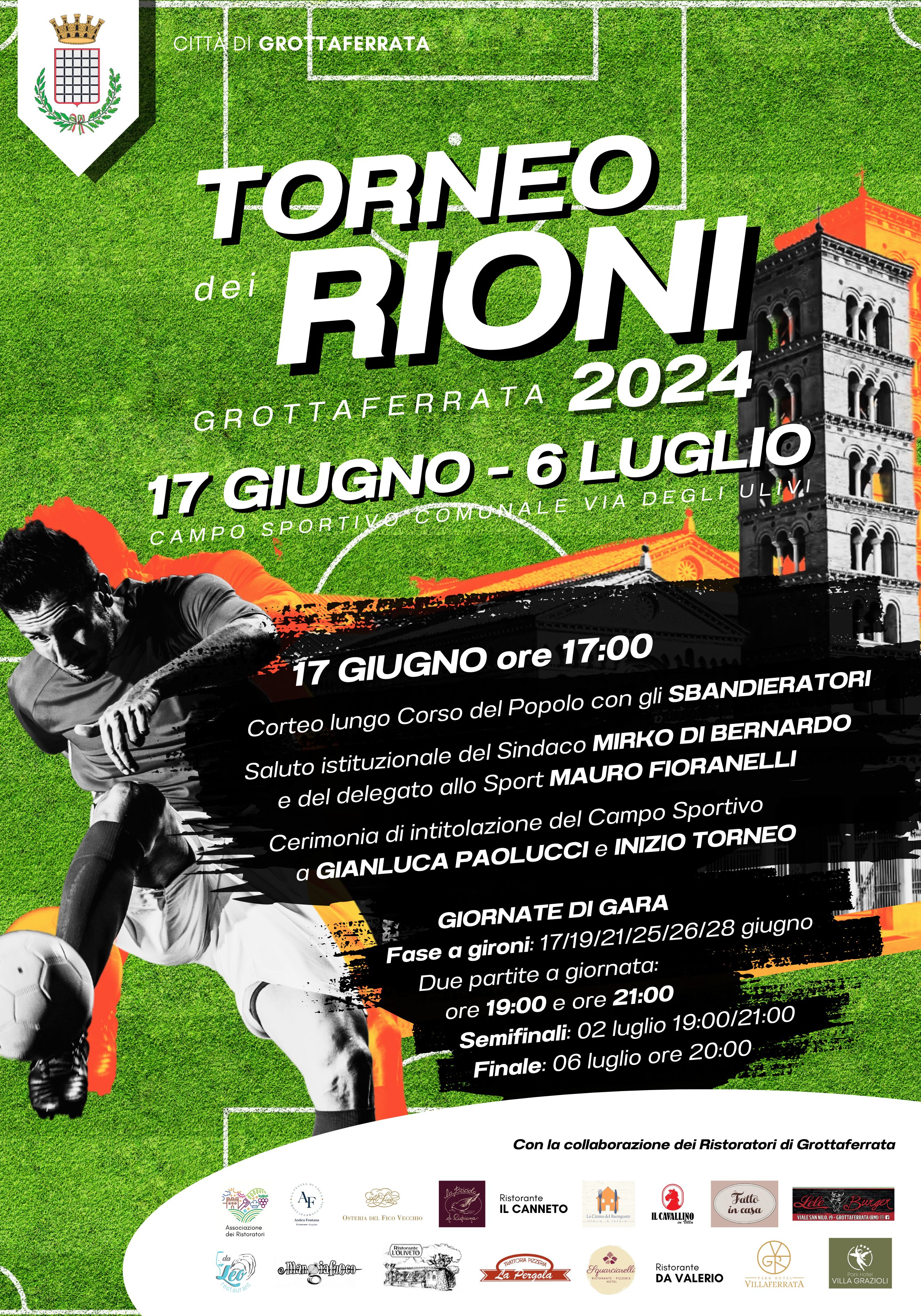 Torneo dei Rioni di Grottaferrata: dal 17 giugno al 6 luglio l’edizione 2024