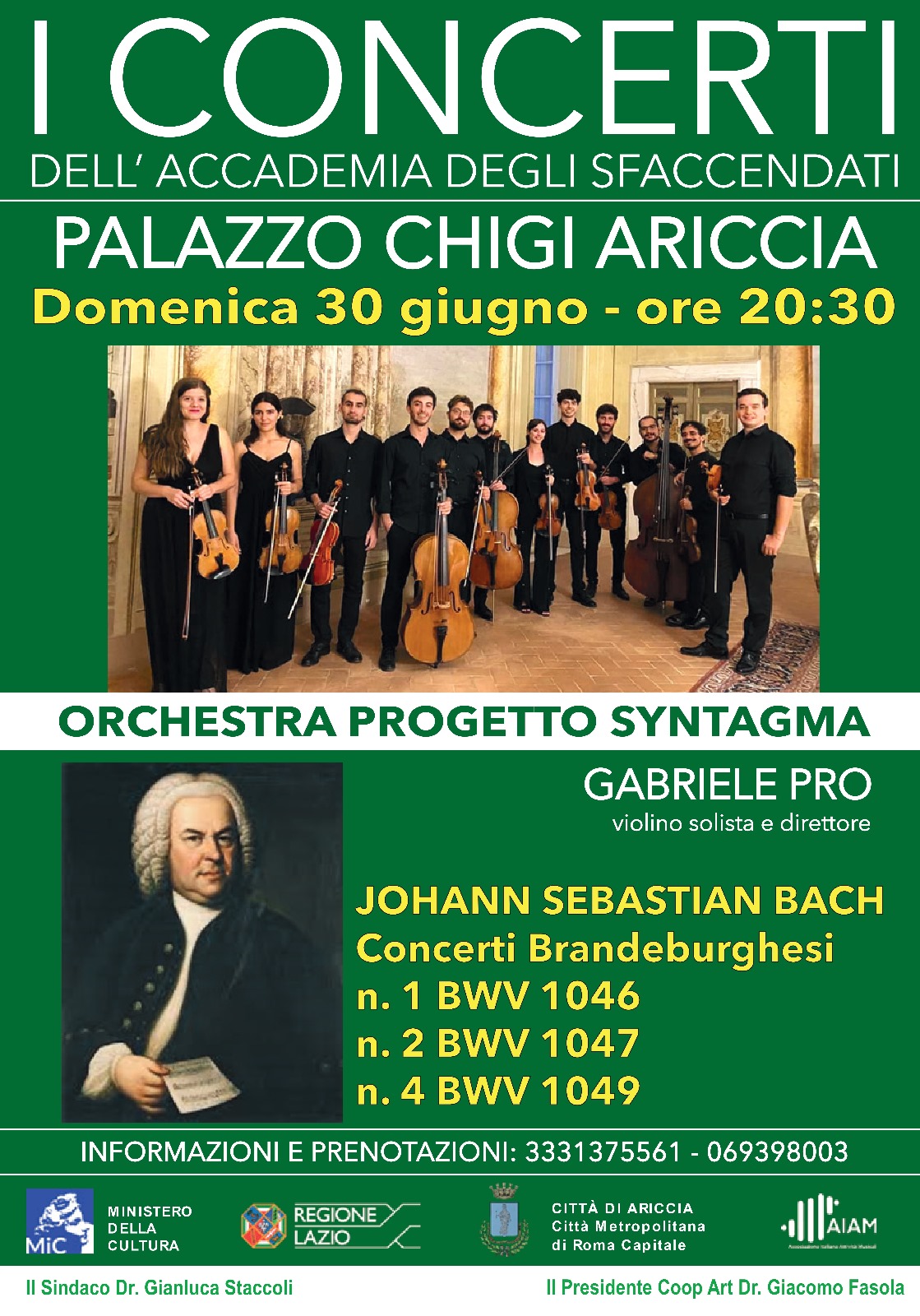 Ariccia celebra Bach: i "Concerti Brandeburghesi" a Palazzo Chigi