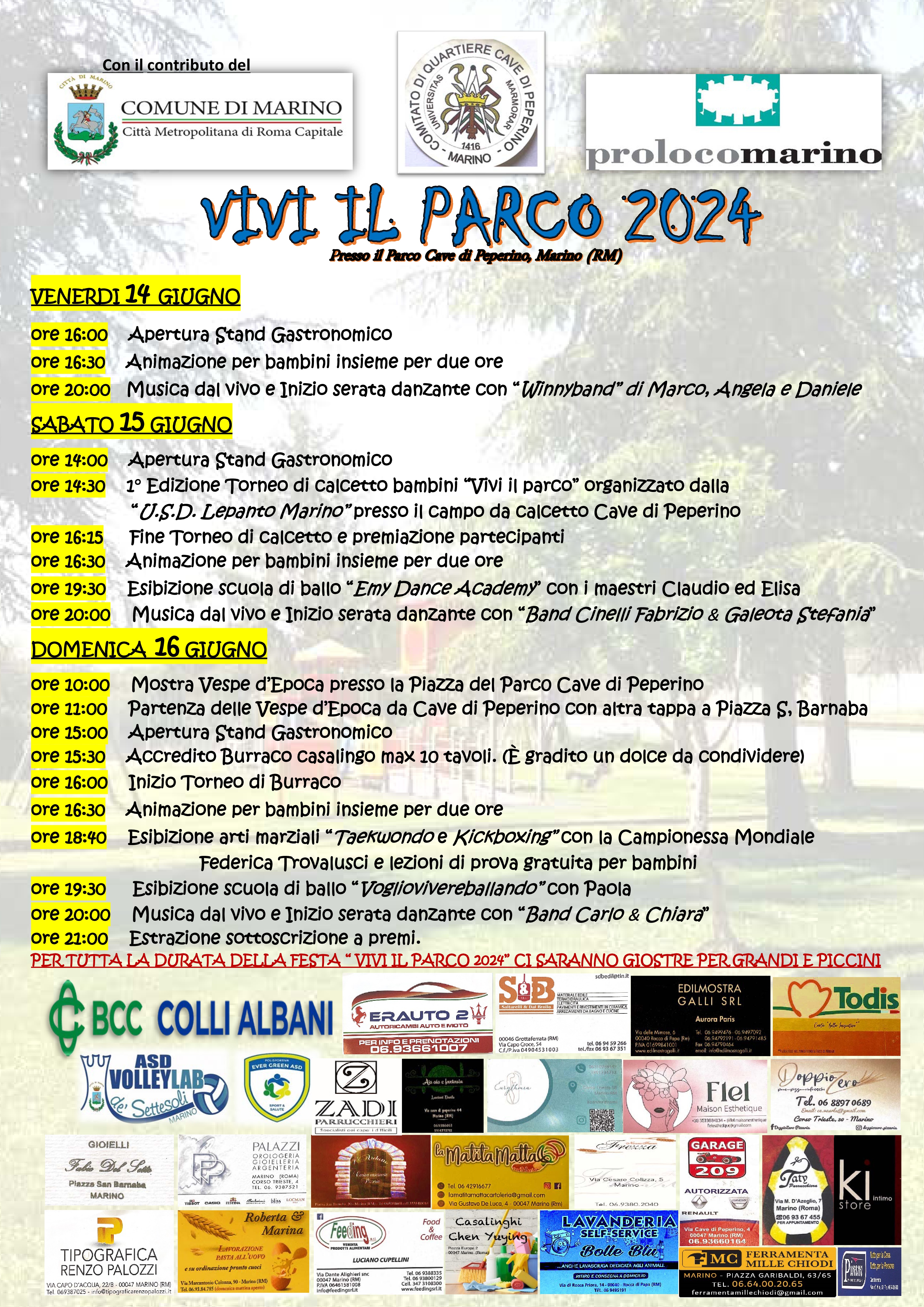 Marino Vivi il Parco 2024 - locandina