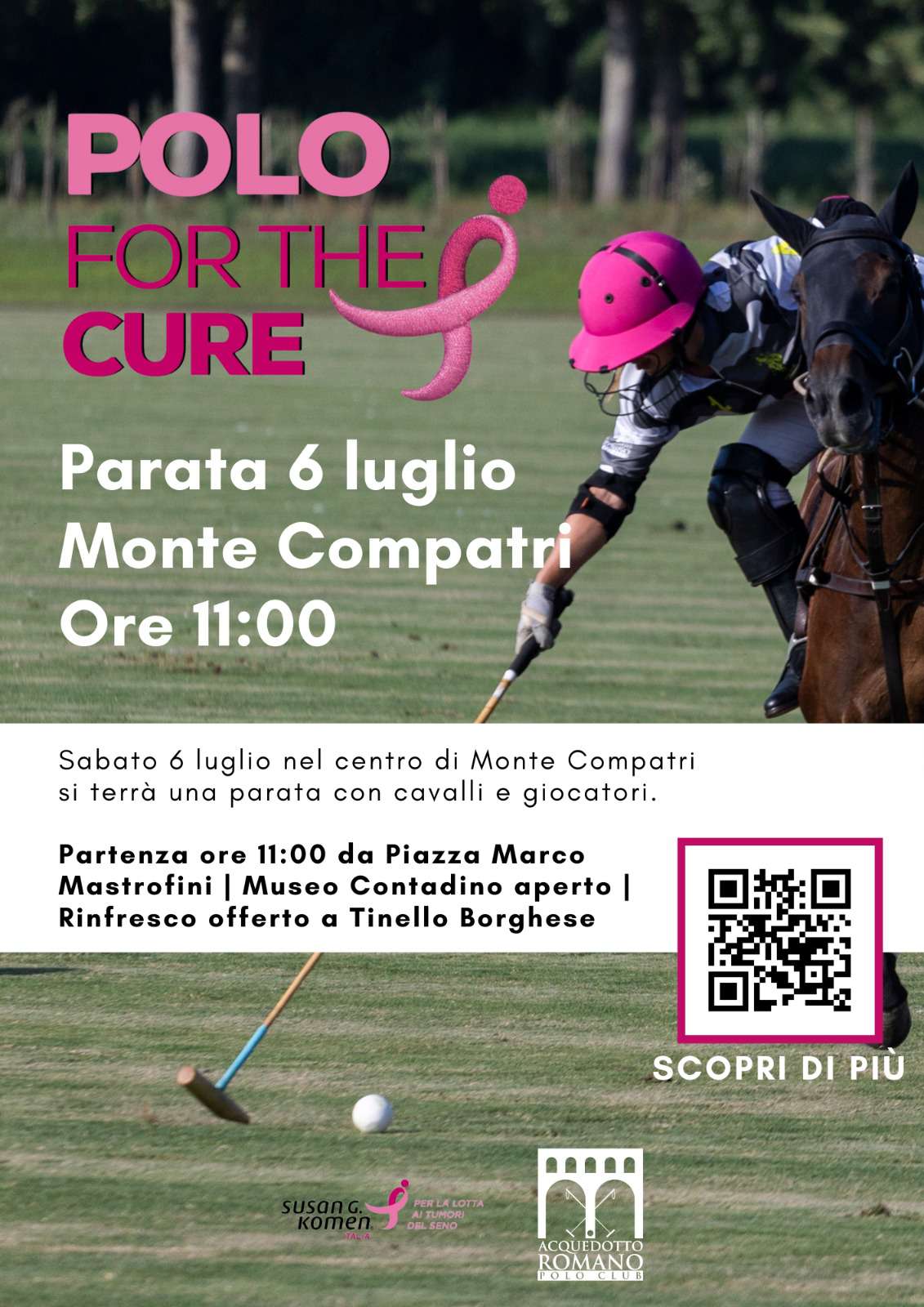 "Polo for the Cure": sabato 6 luglio la parata a Monte Compatri