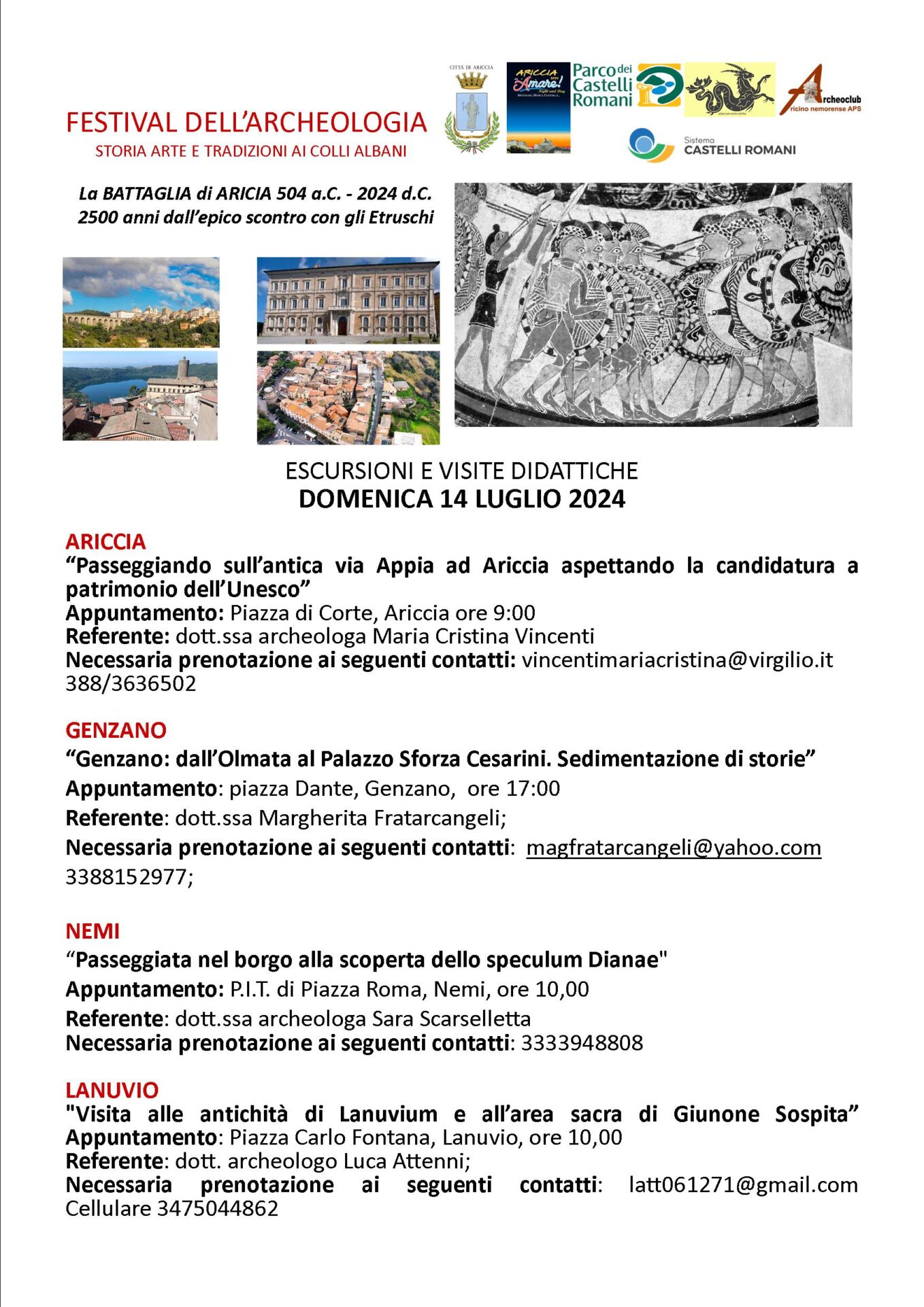 "Festival dell'Archeologia 2024": domenica 14 luglio escursioni e visite didattiche ai Castelli Romani