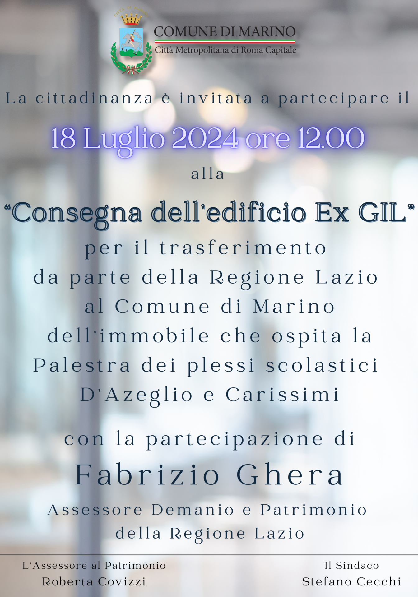 Marino. La Regione trasferisce la proprietà dell'ex GIL al Comune