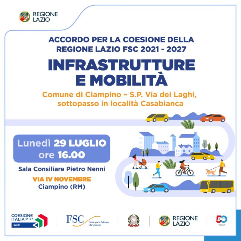 Locandina incontro Infrastrutture e Mobilità a Ciampino