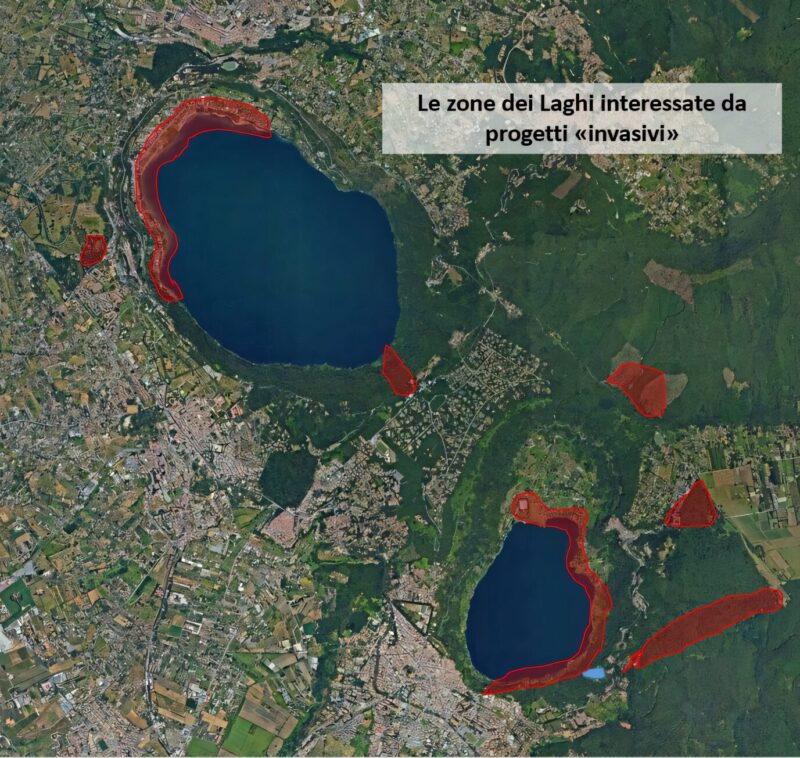 Foto satellitare dei Castelli Romani