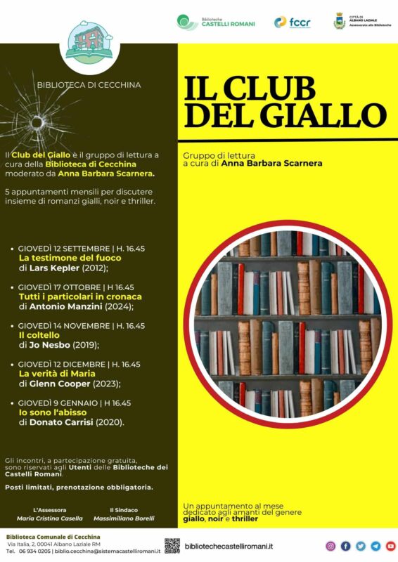 Locandina del "Club del Giallo" della Biblioteca di Cecchina