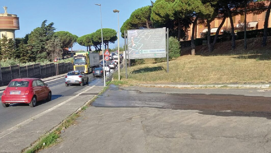 Perdita di acqua a Genzano di Roma