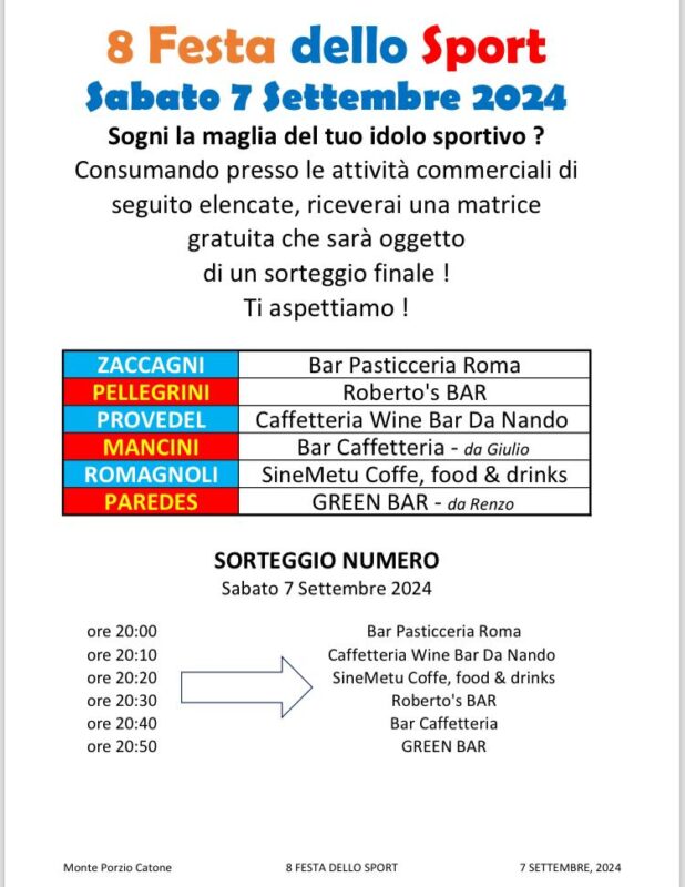 Festa dello Sport 2024 a Monte Porzio Catone