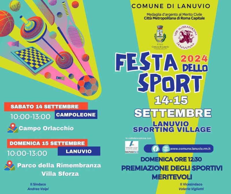 Locandina della Festa dello Sport 2024 a Lanuvio