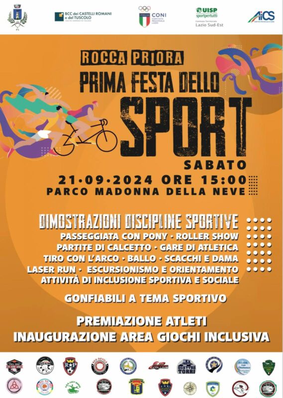 Locandina della Festa dello Sport 2024 a Rocca Priora