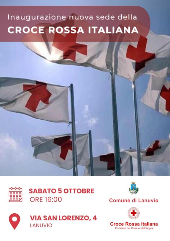 Locandina inaugurazione sede Croce Rossa Italiana a Lanuvio.