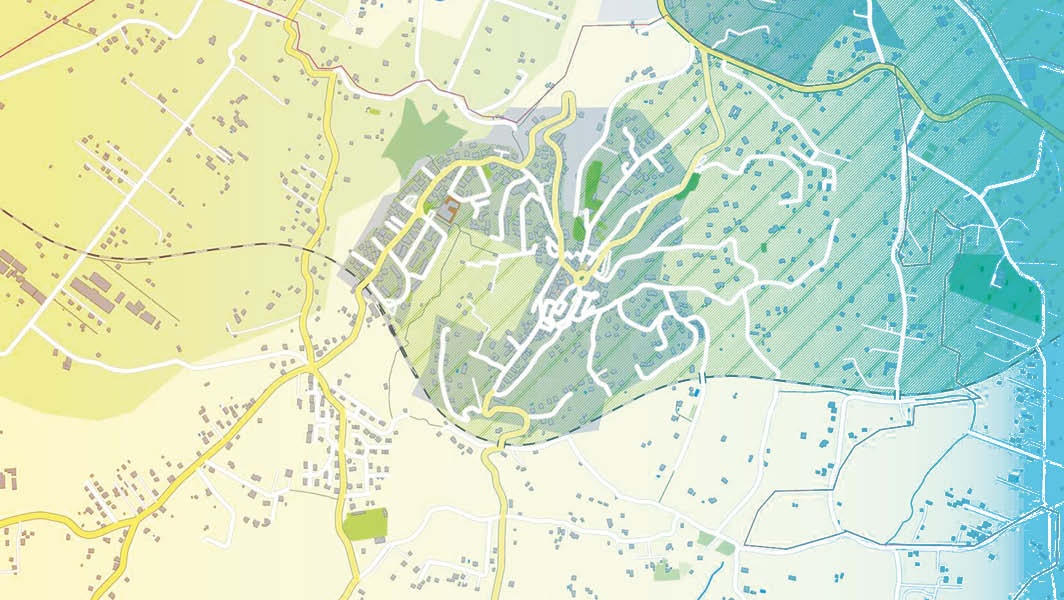 Mappa di Lanuvio con evidenziazione delle aree urbanistiche e del Piano Regolatore Generale