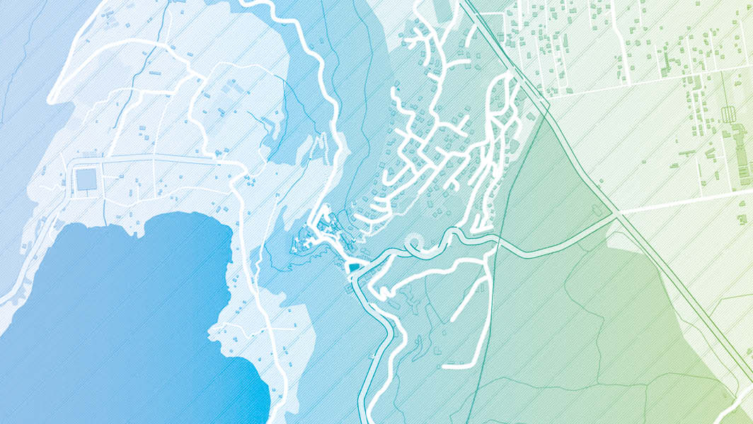 Mappa topografica del Piano Regolatore di Nemi, con evidenziati i confini e le aree urbane.