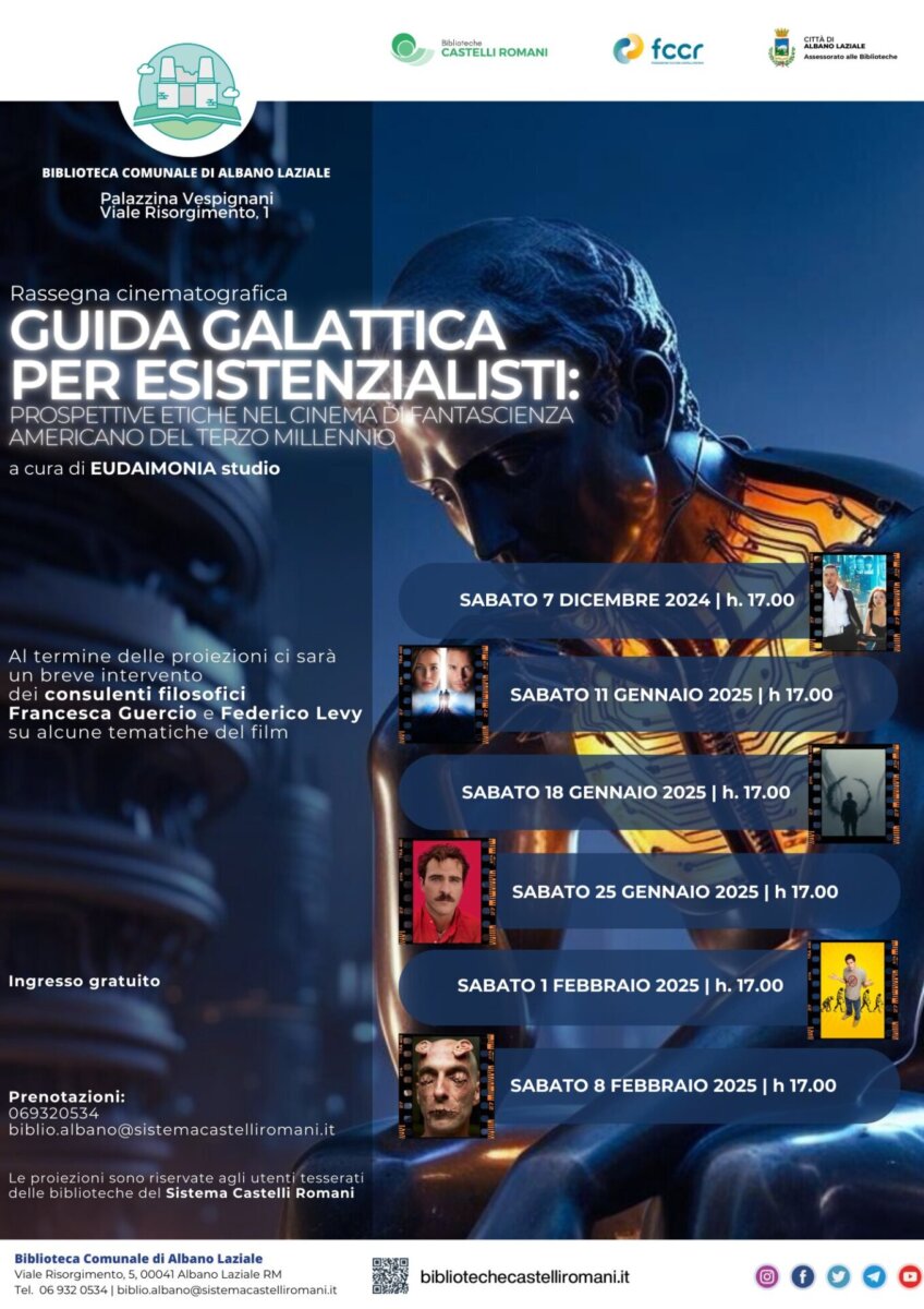 Locandina della rassegna cinematografica "Guida Galattica per esistenzialisti" ad Albano Laziale